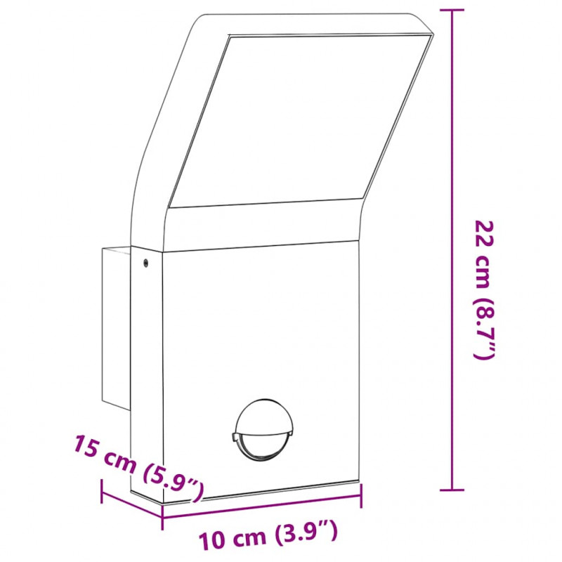 Kinkiety zewnętrzne LED, 2 szt., białe, odlewane aluminium