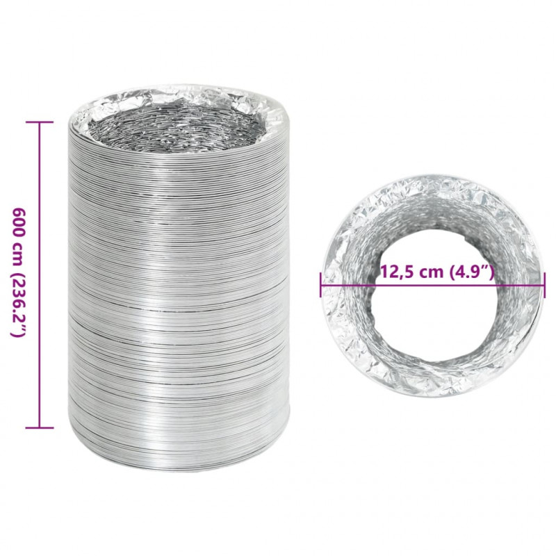 Przewód wentylacyjny, aluminiowy, 6 m, Ø12,5 cm