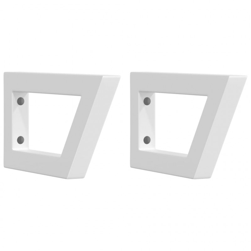 Wsporniki do półki pod umywalkę, 2 szt., białe, trapezowe, stal