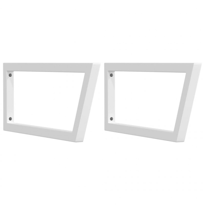 Wsporniki do półki pod umywalkę, 2 szt., białe, trapezowe, stal