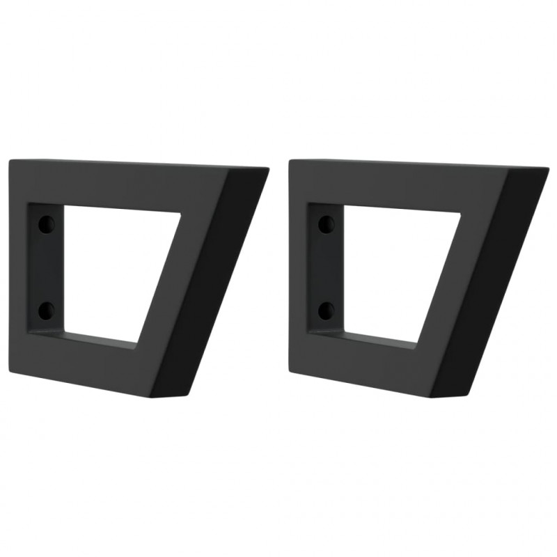 Wsporniki do półki pod umywalkę, 2 szt., czarne, trapezowe