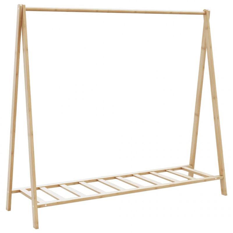 Wieszak na ubrania, z półkami, 106x34x102 cm, bambusowy