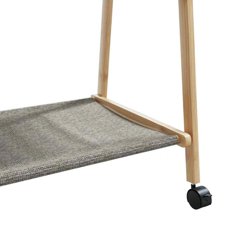 Wieszak na ubrania z półkami i kółkami, 106x34x106,5 cm