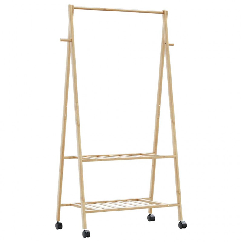 Wieszak na ubrania z półkami i kółkami, 96x45,5x155,5 cm