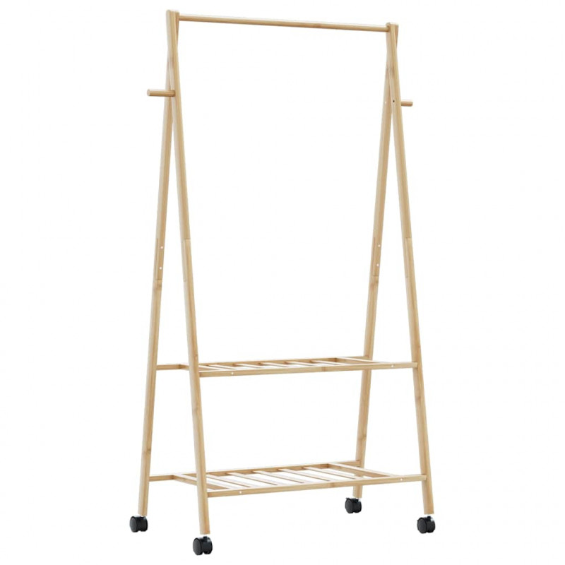Wieszak na ubrania z półkami i kółkami, 96x45,5x155,5 cm