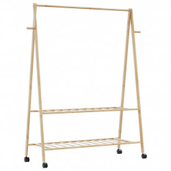Wieszak na ubrania z półkami i kółkami, 132x45,5x155,5 cm