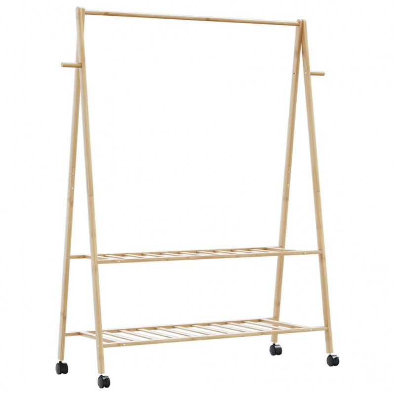 Wieszak na ubrania z półkami i kółkami, 132x45,5x155,5 cm