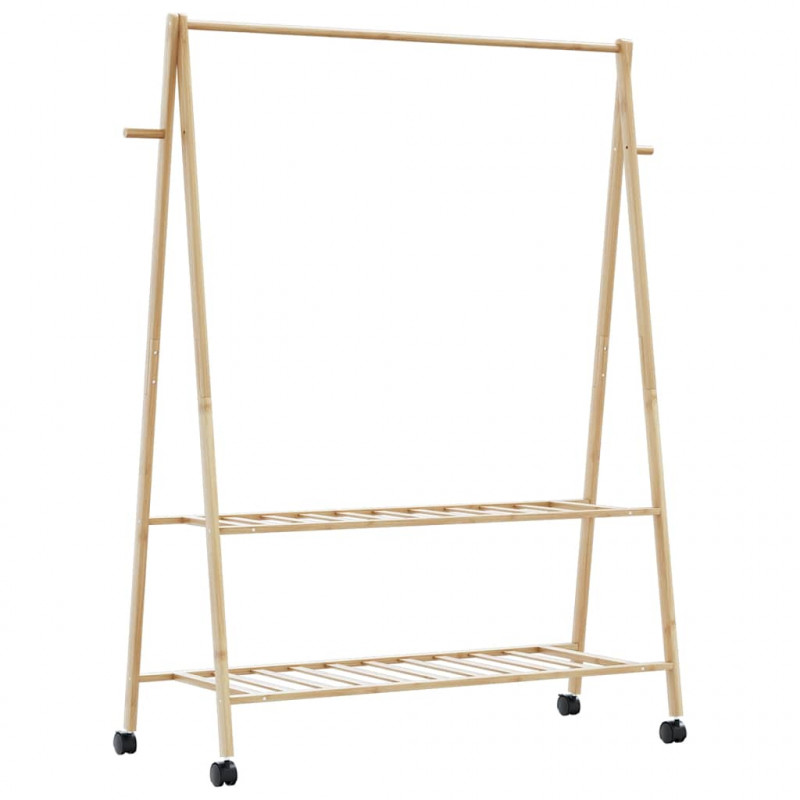 Wieszak na ubrania z półkami i kółkami, 132x45,5x155,5 cm