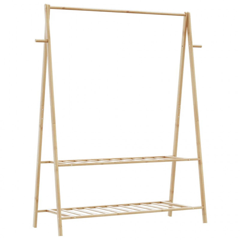 Wieszak na ubrania, z półkami, 132x45,5x150,5 cm, bambusowy