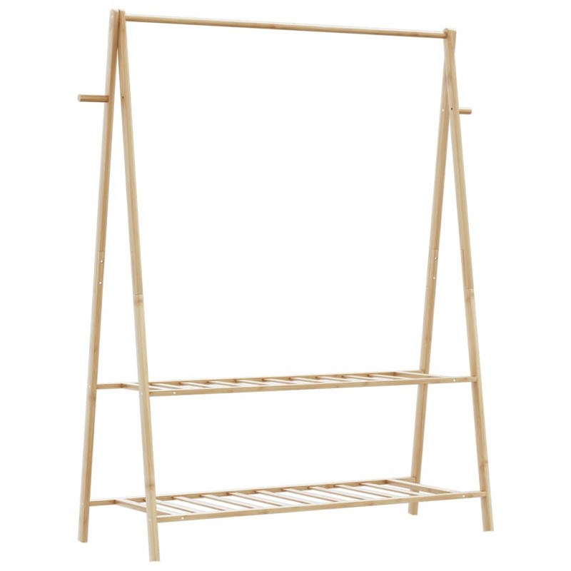 Wieszak na ubrania, z półkami, 132x45,5x150,5 cm, bambusowy