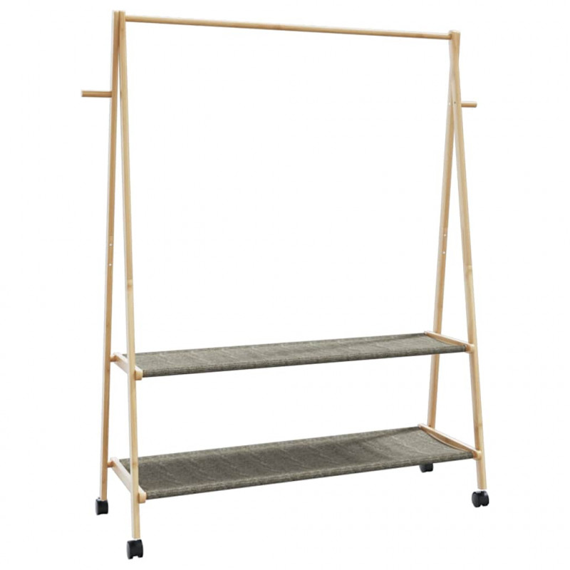 Wieszak na ubrania z półkami i kółkami, 132x45,5x155,5 cm