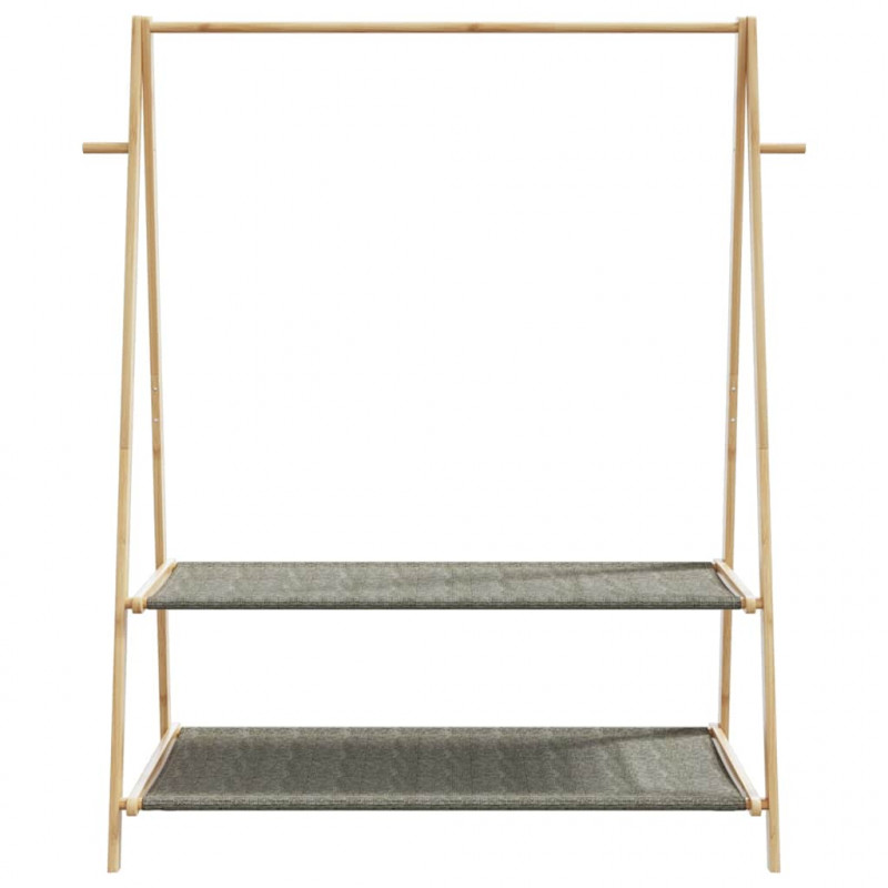 Wieszak na ubrania, z półkami, 132x45,5x150,5 cm, bambusowy