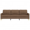 Sofa 3-osobowa, brązowa, 210 cm, tapicerowana tkaniną