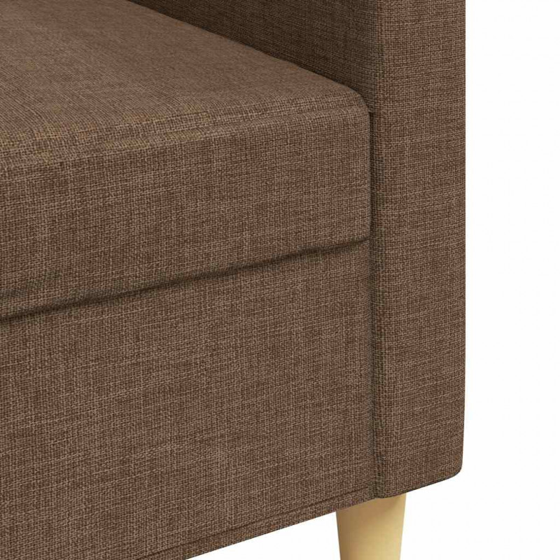 Sofa 3-osobowa, brązowa, 210 cm, tapicerowana tkaniną