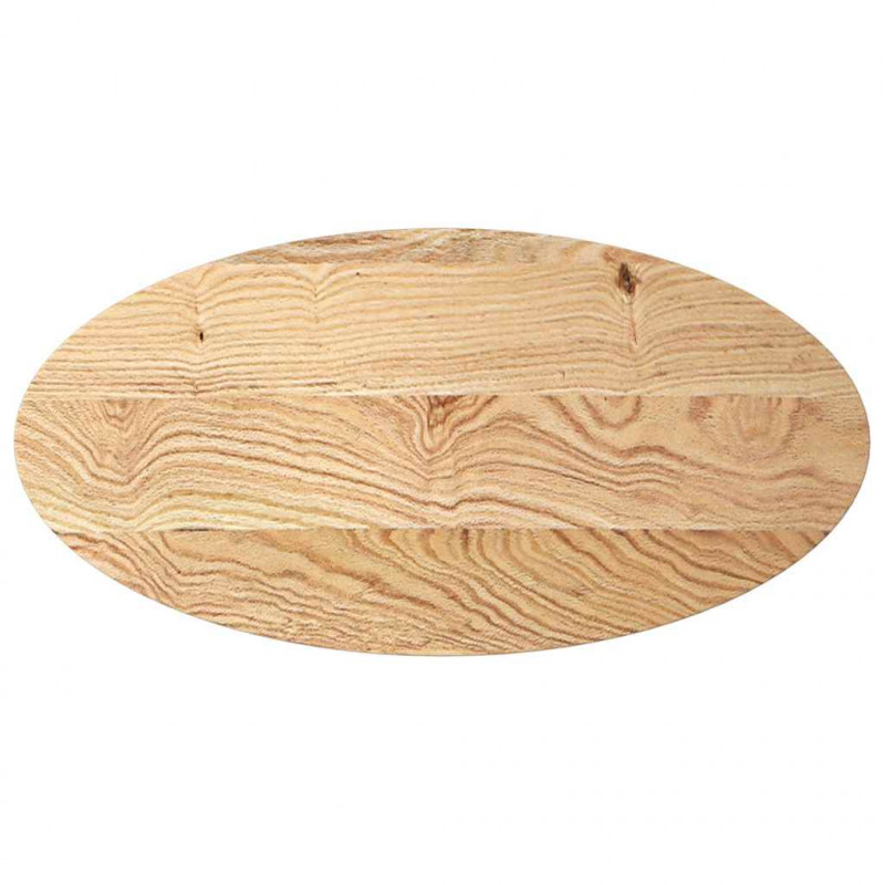Blat do stołu, 100x50x2 cm, lite drewno dębowe, owalny
