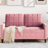 Sofa 2-osobowa, różowy, 120 cm, tapicerowana aksamitem