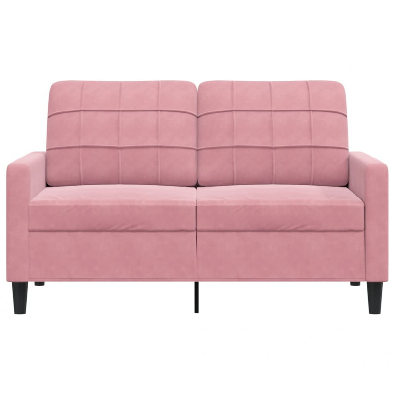 Sofa 2-osobowa, różowy, 120 cm, tapicerowana aksamitem
