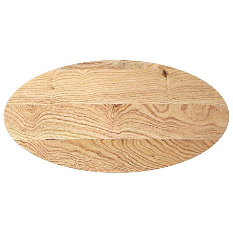 Blat do stołu, 100x50x4 cm, lite drewno dębowe, owalny