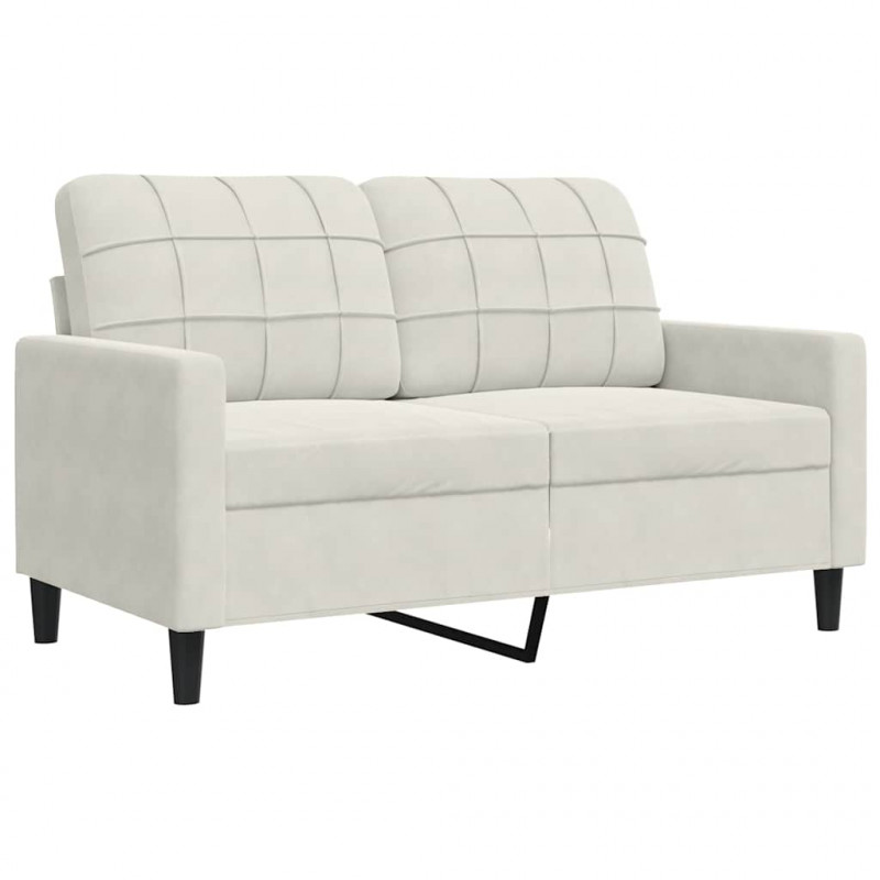 Sofa 2-osobowa, kremowy, 120 cm, tapicerowana aksamitem