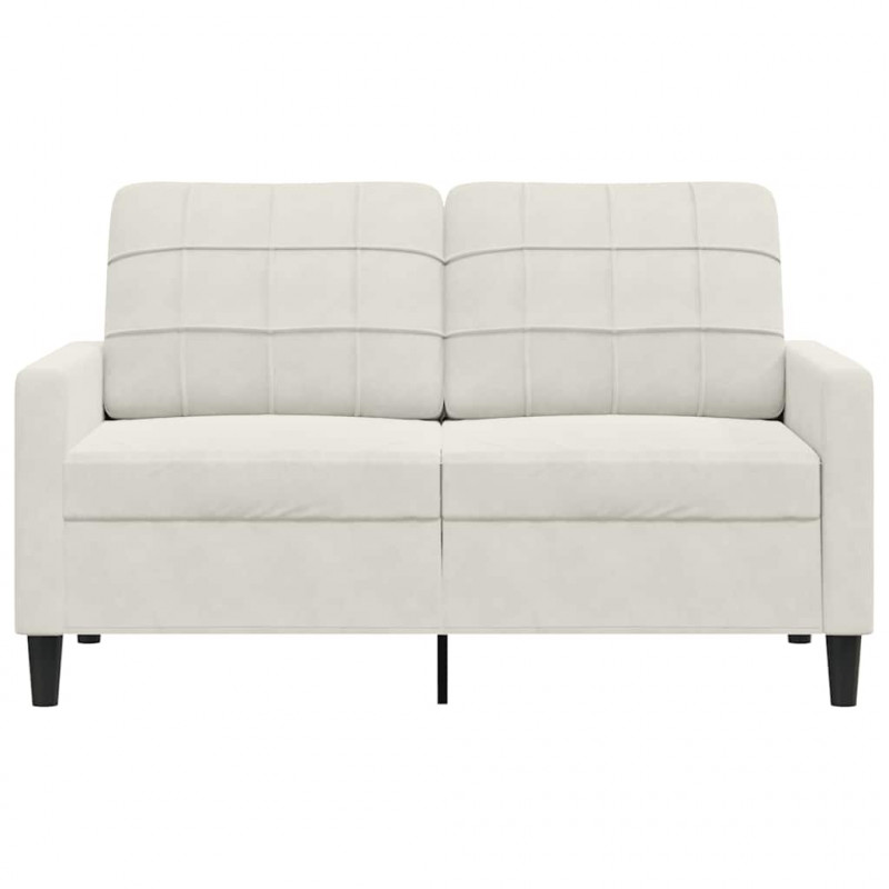 Sofa 2-osobowa, kremowy, 120 cm, tapicerowana aksamitem