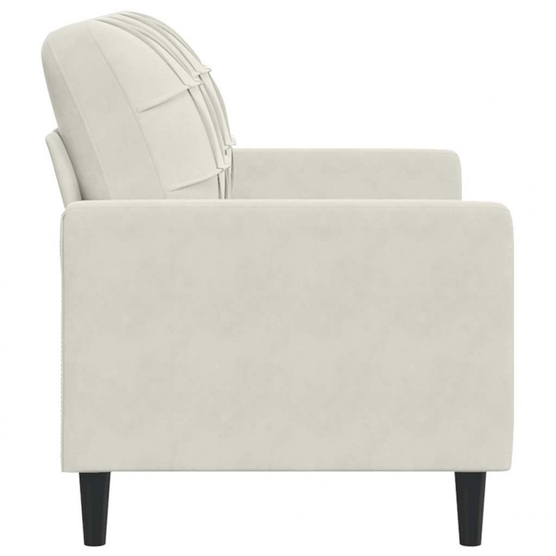 Sofa 2-osobowa, kremowy, 120 cm, tapicerowana aksamitem