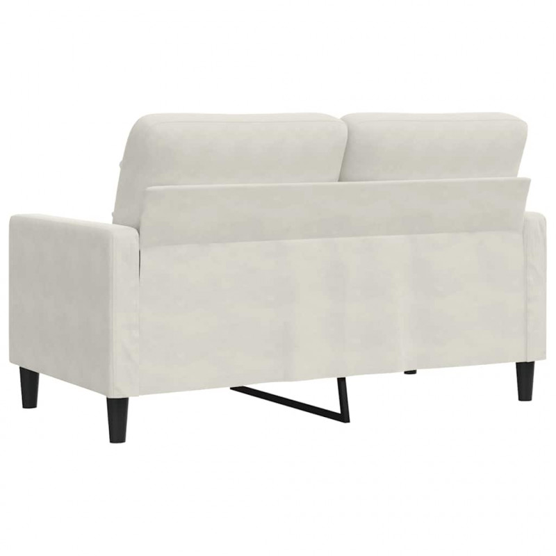 Sofa 2-osobowa, kremowy, 120 cm, tapicerowana aksamitem
