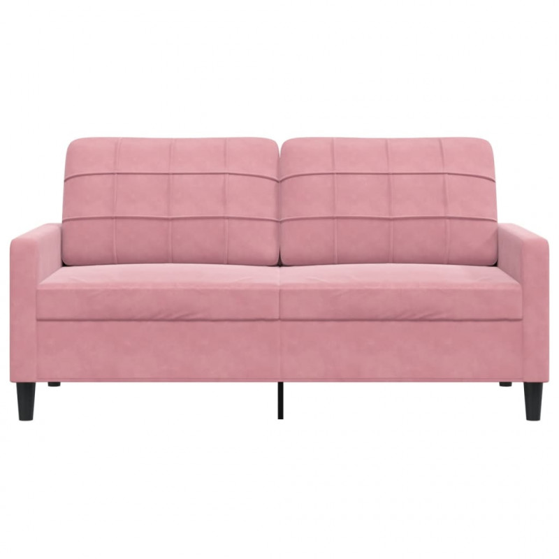 Sofa 2-osobowa, różowy, 140 cm, tapicerowana aksamitem