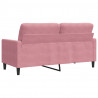 Sofa 2-osobowa, różowy, 140 cm, tapicerowana aksamitem