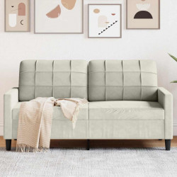 Sofa 2-osobowa, kremowy, 140 cm, tapicerowana aksamitem