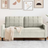 Sofa 2-osobowa, kremowy, 140 cm, tapicerowana aksamitem