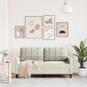 Sofa 2-osobowa, kremowy, 140 cm, tapicerowana aksamitem