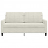 Sofa 2-osobowa, kremowy, 140 cm, tapicerowana aksamitem