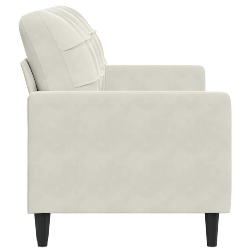 Sofa 2-osobowa, kremowy, 140 cm, tapicerowana aksamitem