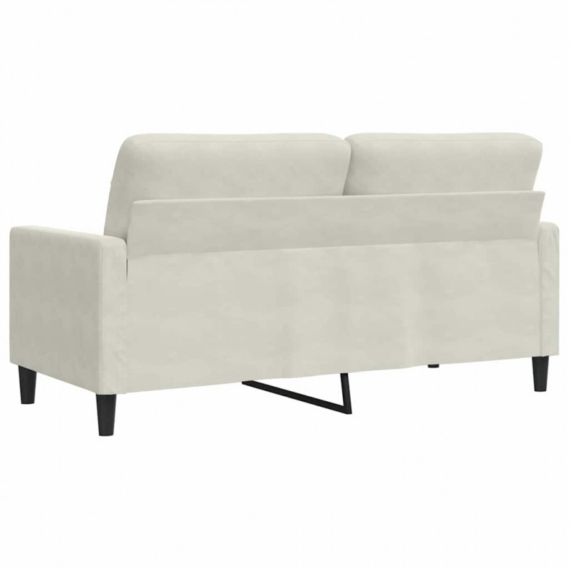 Sofa 2-osobowa, kremowy, 140 cm, tapicerowana aksamitem
