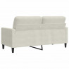 Sofa 2-osobowa, kremowy, 140 cm, tapicerowana aksamitem