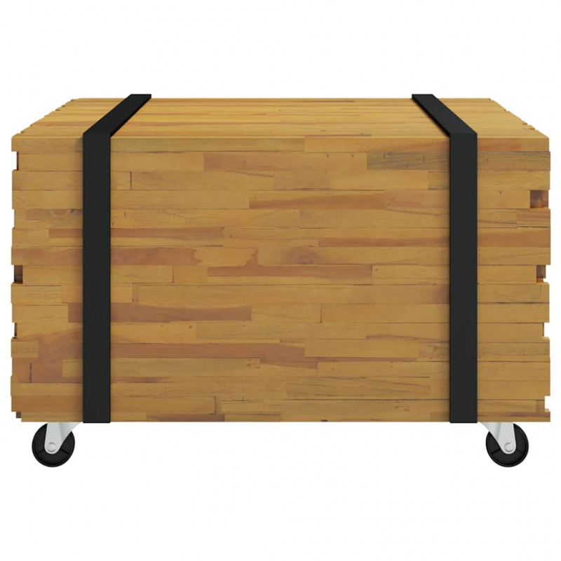 Stolik kawowy Brązowy 60 x 60 x 38 cm Lite drewno teakowe