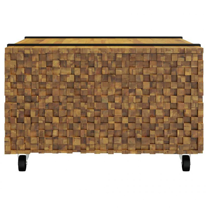 Stolik kawowy Brązowy 60 x 60 x 38 cm Lite drewno teakowe