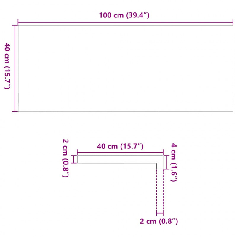 Parapety 2 szt., jasnobrązowy, 100x40x2 cm, lite drewno dębowe