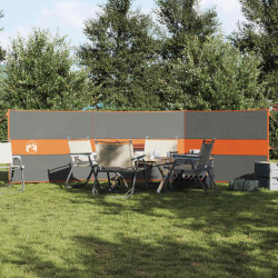 Camping Windbreak Szary i pomarańczowy 490x123 cm Wodoodporny
