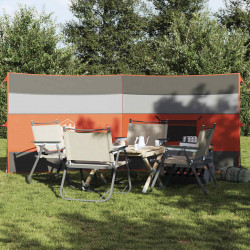 Camping Windbreak Szary i pomarańczowy 340x130 cm Wodoodporny