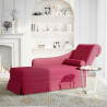 Leżanka wałkiem prawym podłokietnikiem kolorze czerwonego wina
