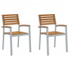 Krzesło Ogrodowe 2 pcs Brązowy 56 x 57 x 87 cm
