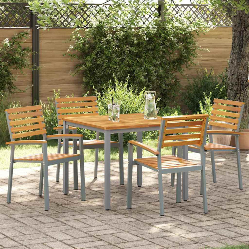 Krzesło Ogrodowe 4 pcs Brązowy 56 x 57 x 87 cm