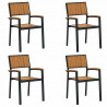Krzesło składane 4 pcs Brązowy 56 x 57 x 87 cm