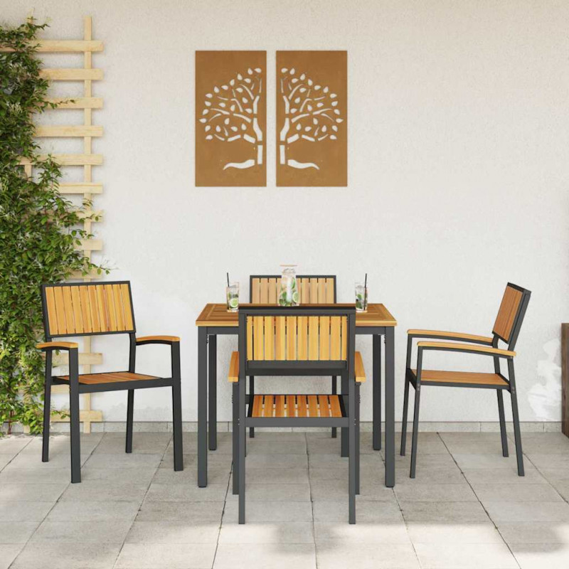 Krzesło składane 4 pcs Brązowy 56 x 57 x 87 cm