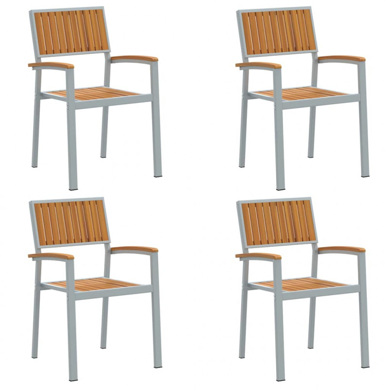 Krzesło składane 4 pcs Brązowy 56 x 57 x 87 cm