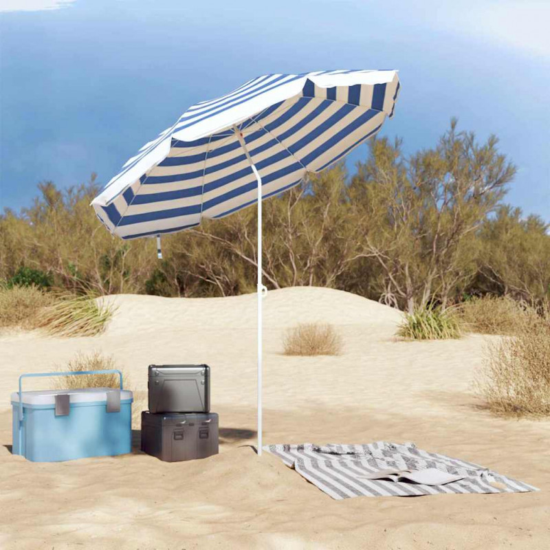 Parasol plażowy Niebieski i biały 161 x 161 x 193 cm Poliester