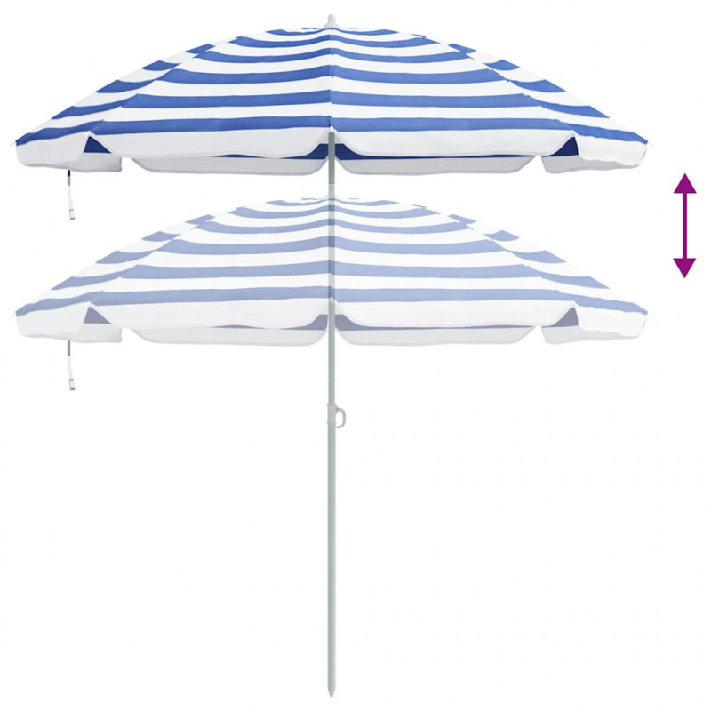 Parasol plażowy Niebieski i biały 206 x 206 x 212 cm