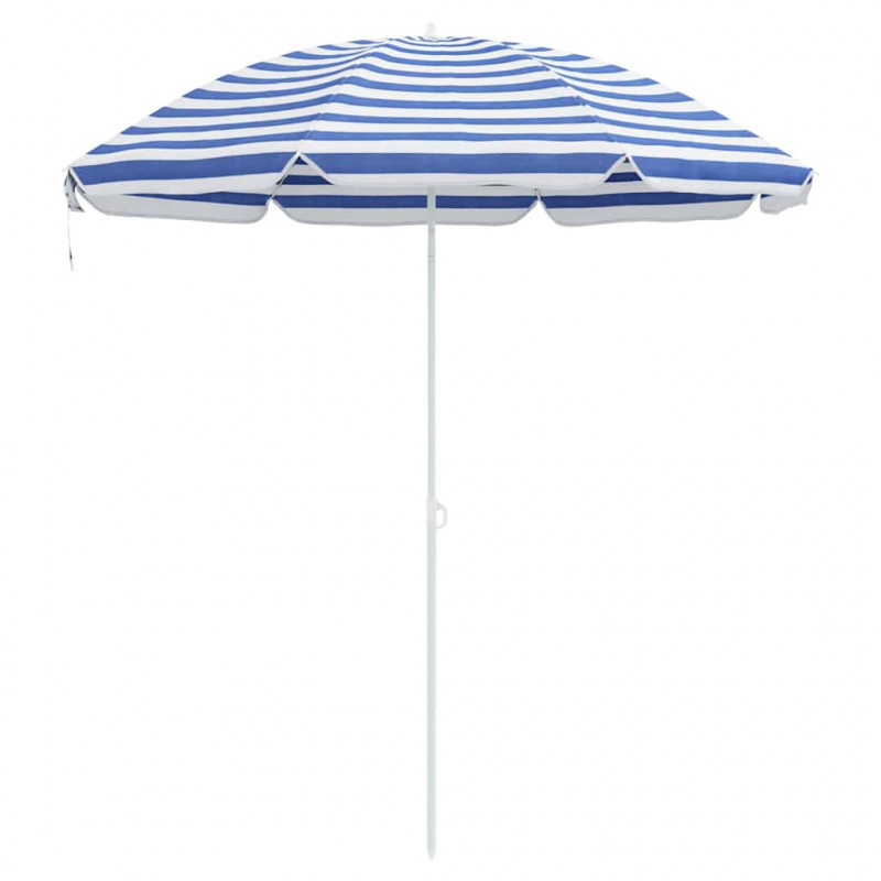 Parasol plażowy Niebieski i biały 263 x 263 x 272 cm