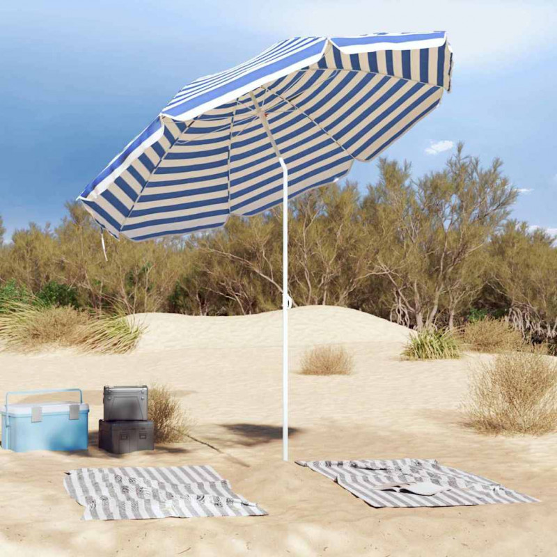 Parasol plażowy Niebieski i biały 263 x 263 x 272 cm